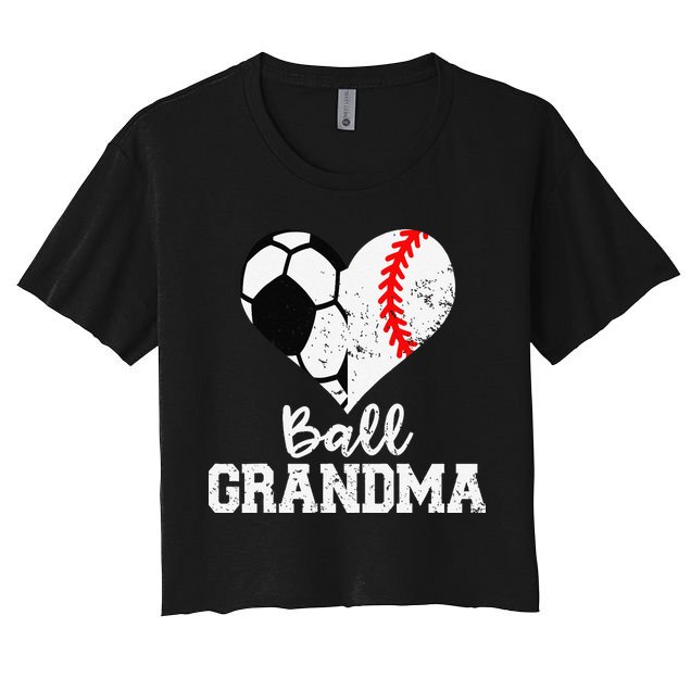 Ball Grandma Funny Soccer Baseball Grandma Crop Top