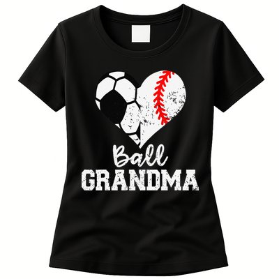 Ball Grandma Funny Soccer Baseball Grandma Womens T-Shirt
