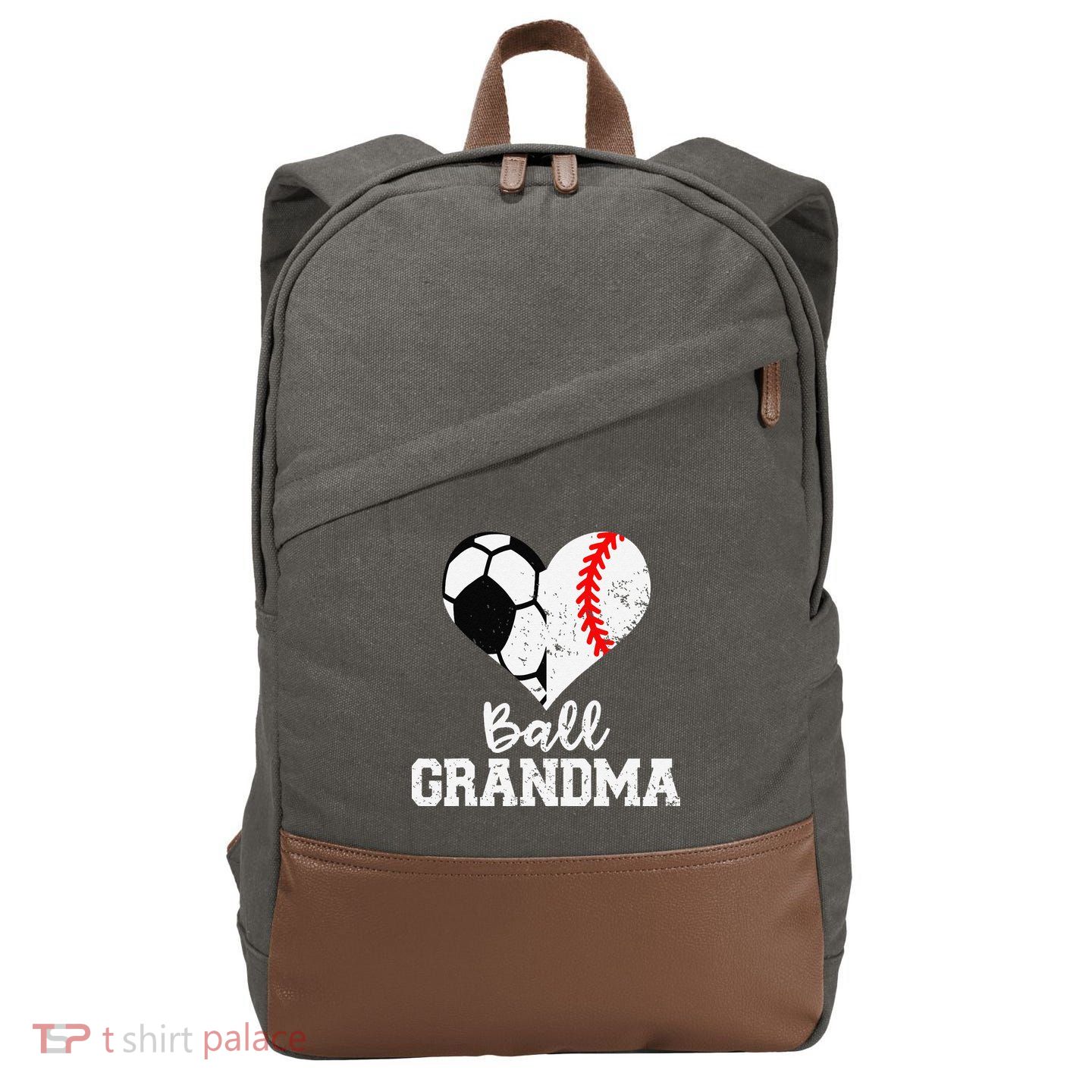 Ball Grandma Funny Soccer Baseball Grandma Cotton Canvas Backpack