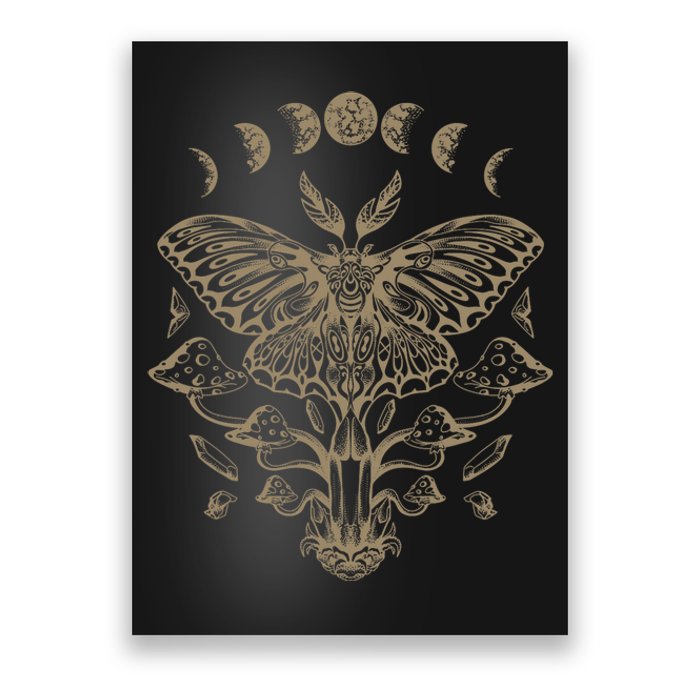 Butterfly Grunge Fairycore Aesthetic Luna Moth Mushrooms Y2K Poster