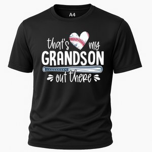 Baseball Gift for Grandparents That's My Grandson Out There Cooling Performance Crew T-Shirt