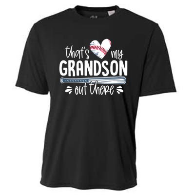 Baseball Gift for Grandparents That's My Grandson Out There Cooling Performance Crew T-Shirt