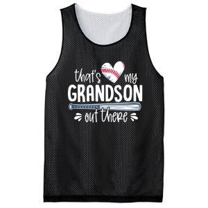 Baseball Gift for Grandparents That's My Grandson Out There Mesh Reversible Basketball Jersey Tank