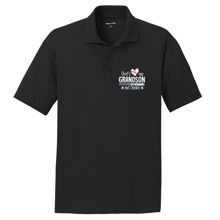 Baseball Gift for Grandparents That's My Grandson Out There PosiCharge RacerMesh Polo