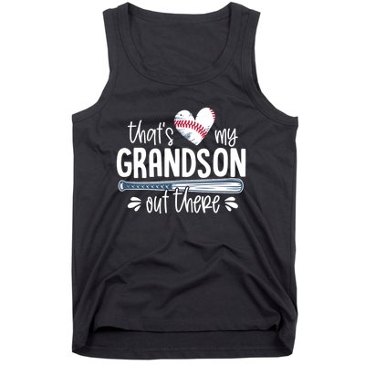 Baseball Gift for Grandparents That's My Grandson Out There Tank Top