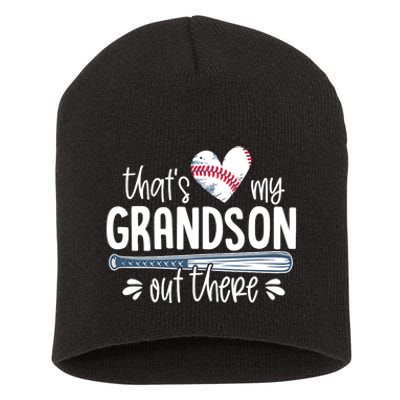 Baseball Gift for Grandparents That's My Grandson Out There Short Acrylic Beanie