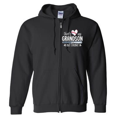 Baseball Gift for Grandparents That's My Grandson Out There Full Zip Hoodie