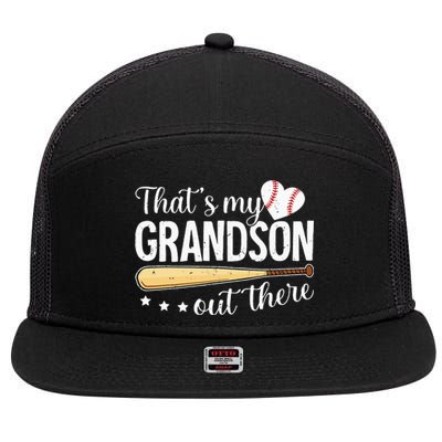 Baseball Grandma Funny Thats My Grandson Out There Baseball 7 Panel Mesh Trucker Snapback Hat