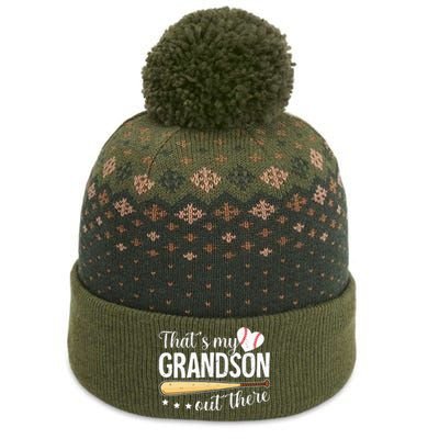 Baseball Grandma Funny Thats My Grandson Out There Baseball The Baniff Cuffed Pom Beanie