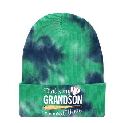 Baseball Grandma Funny Thats My Grandson Out There Baseball Tie Dye 12in Knit Beanie