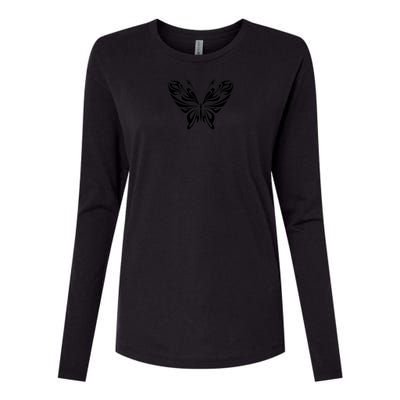 Butterfly Goth Fairy Grunge Graphic Symbol Womens Cotton Relaxed Long Sleeve T-Shirt