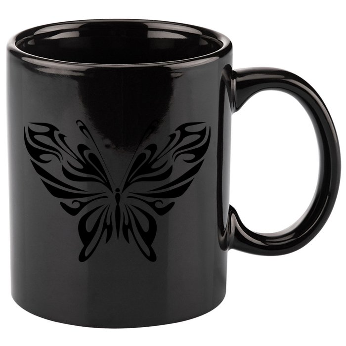 Butterfly Goth Fairy Grunge Graphic Symbol 11oz C Handle Ceramic Mug