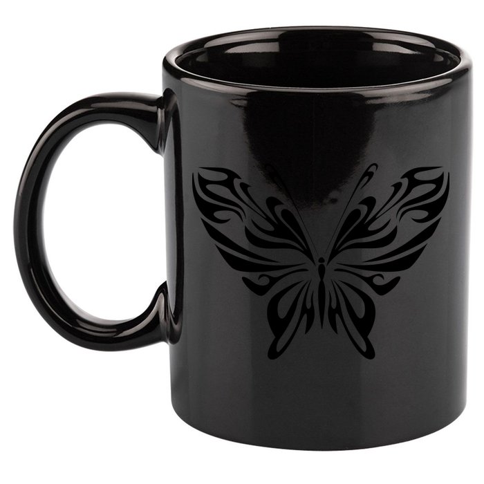 Butterfly Goth Fairy Grunge Graphic Symbol 11oz C Handle Ceramic Mug