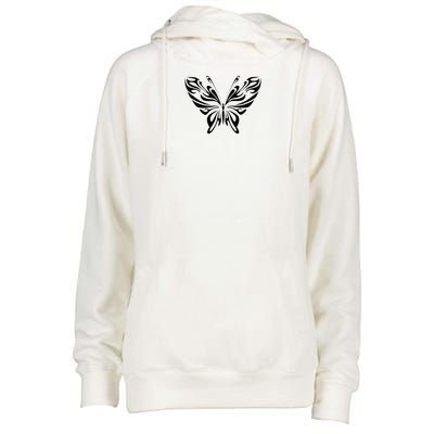 Butterfly Goth Fairy Grunge Graphic Symbol Womens Funnel Neck Pullover Hood