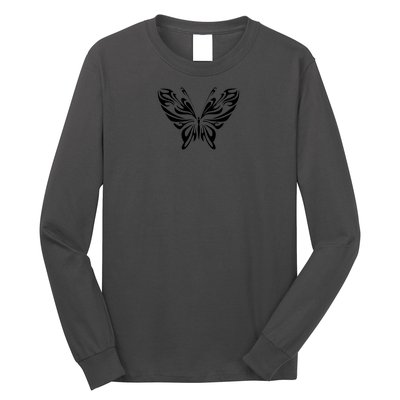 Butterfly Goth Fairy Grunge Graphic Symbol Long Sleeve Shirt