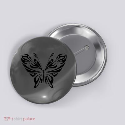 Butterfly Goth Fairy Grunge Graphic Symbol Button