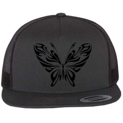 Butterfly Goth Fairy Grunge Graphic Symbol Flat Bill Trucker Hat