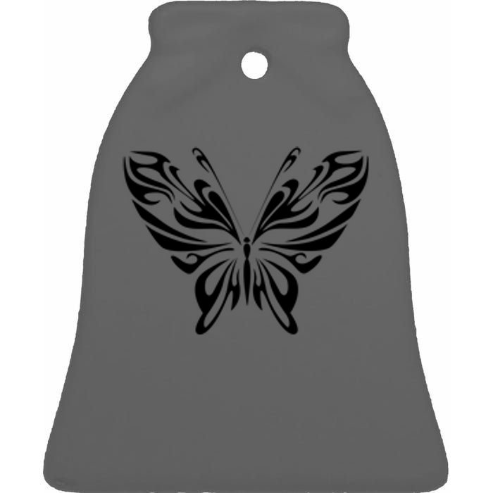 Butterfly Goth Fairy Grunge Graphic Symbol Ceramic Bell Ornament