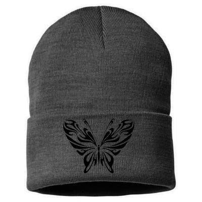 Butterfly Goth Fairy Grunge Graphic Symbol Sustainable Knit Beanie