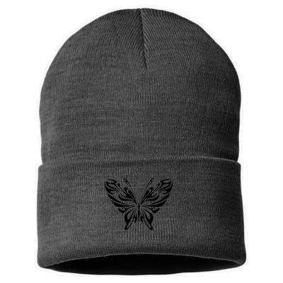 Butterfly Goth Fairy Grunge Graphic Symbol Sustainable Knit Beanie