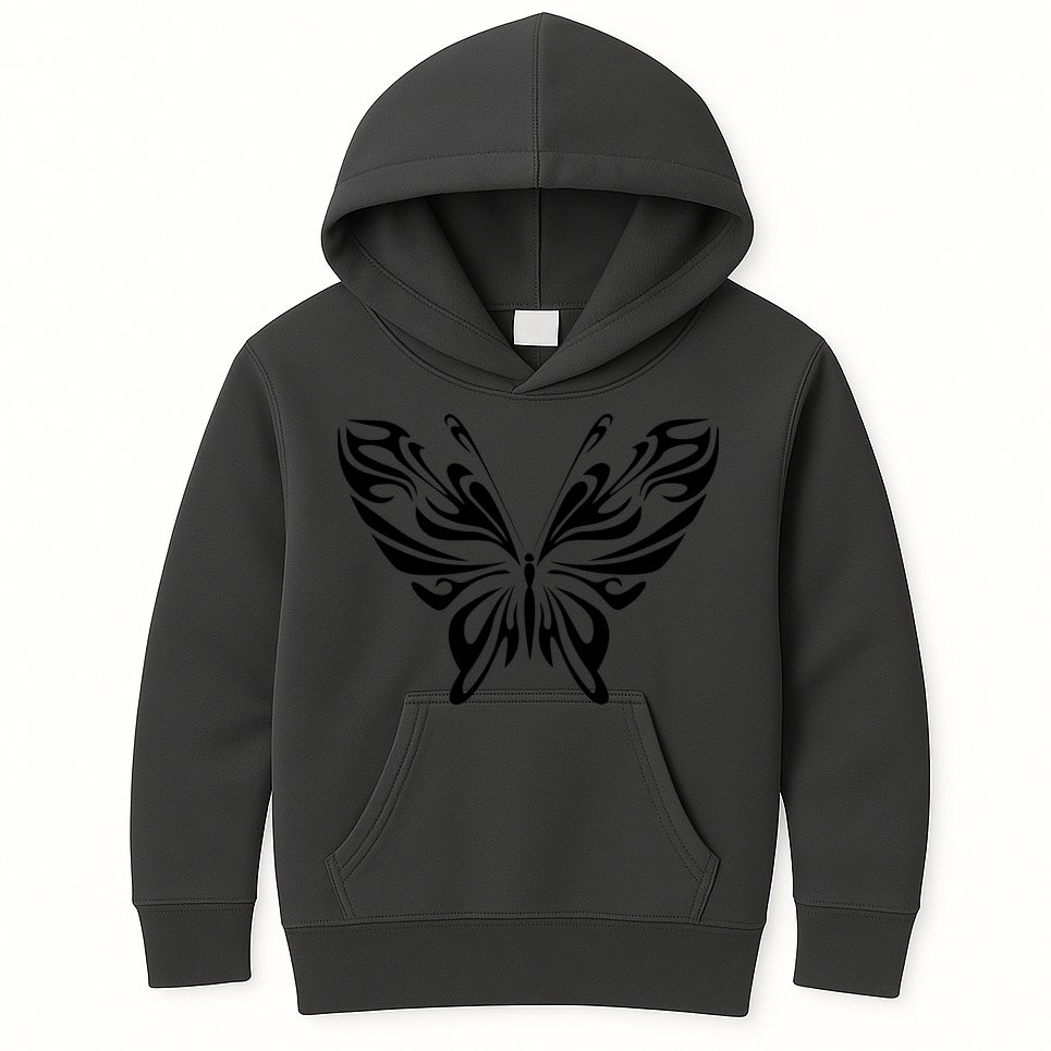 Butterfly Goth Fairy Grunge Graphic Symbol Kids Hoodie