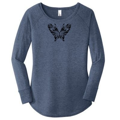 Butterfly Goth Fairy Grunge Graphic Symbol Women's Perfect Tri Tunic Long Sleeve Shirt