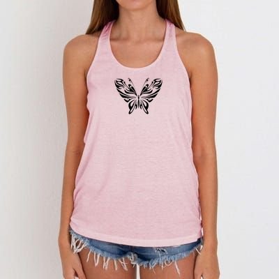 Butterfly Goth Fairy Grunge Graphic Symbol Women's Knotted Racerback Tank