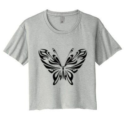 Butterfly Goth Fairy Grunge Graphic Symbol Women's Crop Top Tee