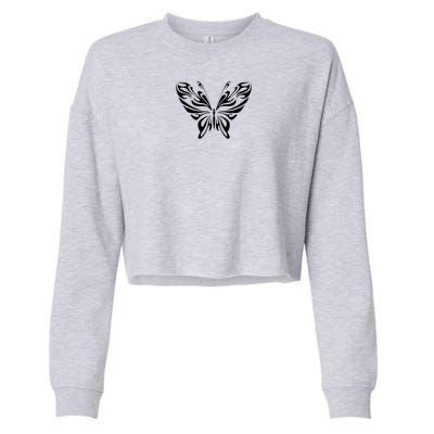 Butterfly Goth Fairy Grunge Graphic Symbol Cropped Pullover Crew