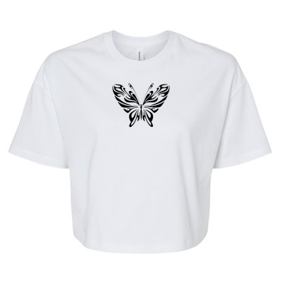 Butterfly Goth Fairy Grunge Graphic Symbol Bella+Canvas Jersey Crop Tee