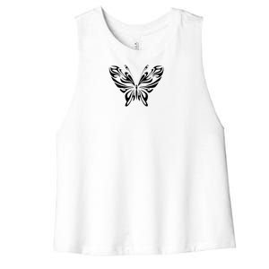 Butterfly Goth Fairy Grunge Graphic Symbol Women's Racerback Cropped Tank