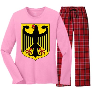 Badge Germany Flag Cool German Women's Long Sleeve Flannel Pajama Set 