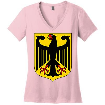 Badge Germany Flag Cool German Women's V-Neck T-Shirt