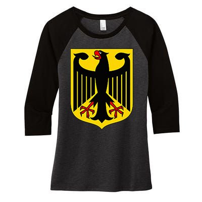 Badge Germany Flag Cool German Women's Tri-Blend 3/4-Sleeve Raglan Shirt