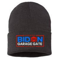 Biden Garage Funny Anti Biden - Garage Gate Political Humor  Sustainable Knit Beanie