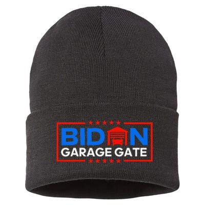 Biden Garage Funny Anti Biden - Garage Gate Political Humor  Sustainable Knit Beanie