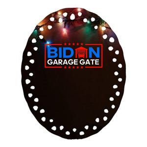 Biden Garage Funny Anti Biden - Garage Gate Political Humor  Ceramic Oval Ornament