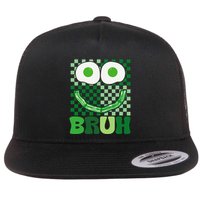 Bruh Green Face Eggs And Bacon Ham Breakfast St PatrickS Flat Bill Trucker Hat