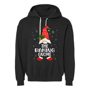 Baking Gnome Funny Matching Family Christmas Pajama Garment-Dyed Fleece Hoodie