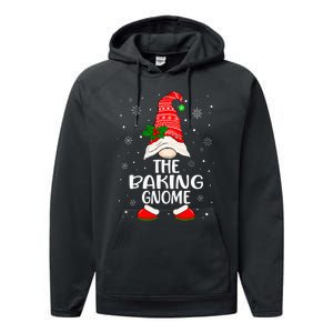 Baking Gnome Funny Matching Family Christmas Pajama Performance Fleece Hoodie