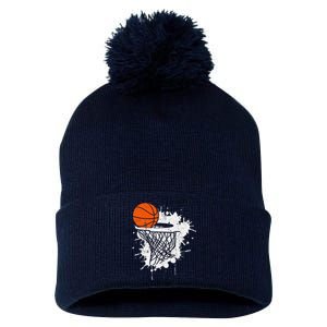 Basketball Gift For Coach Player Baller Pom Pom 12in Knit Beanie