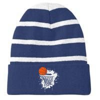 Basketball Gift For Coach Player Baller Striped Beanie with Solid Band