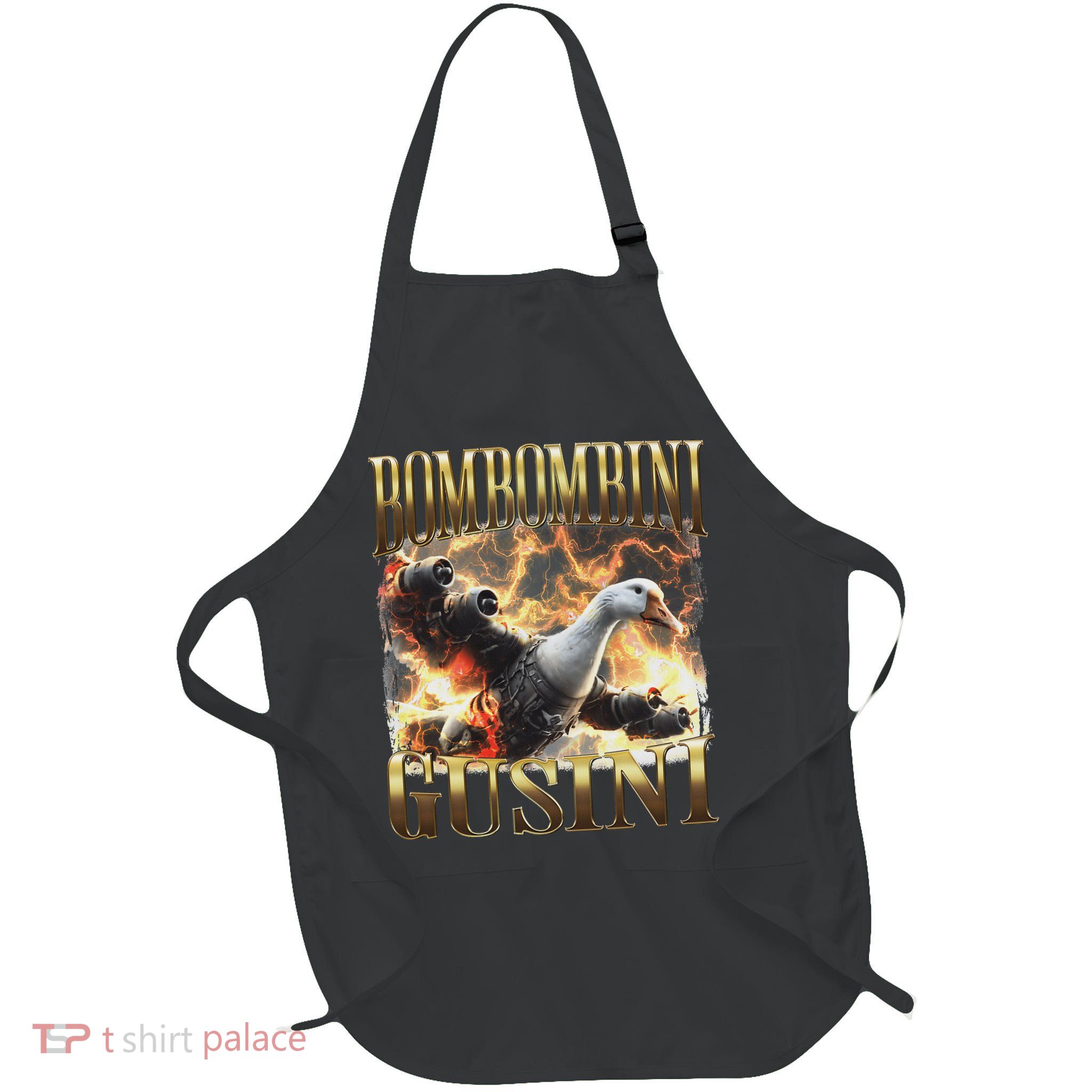 Bombombini Gusini Funny Italian Brainrot Meme Bootleg Full-Length Apron With Pockets