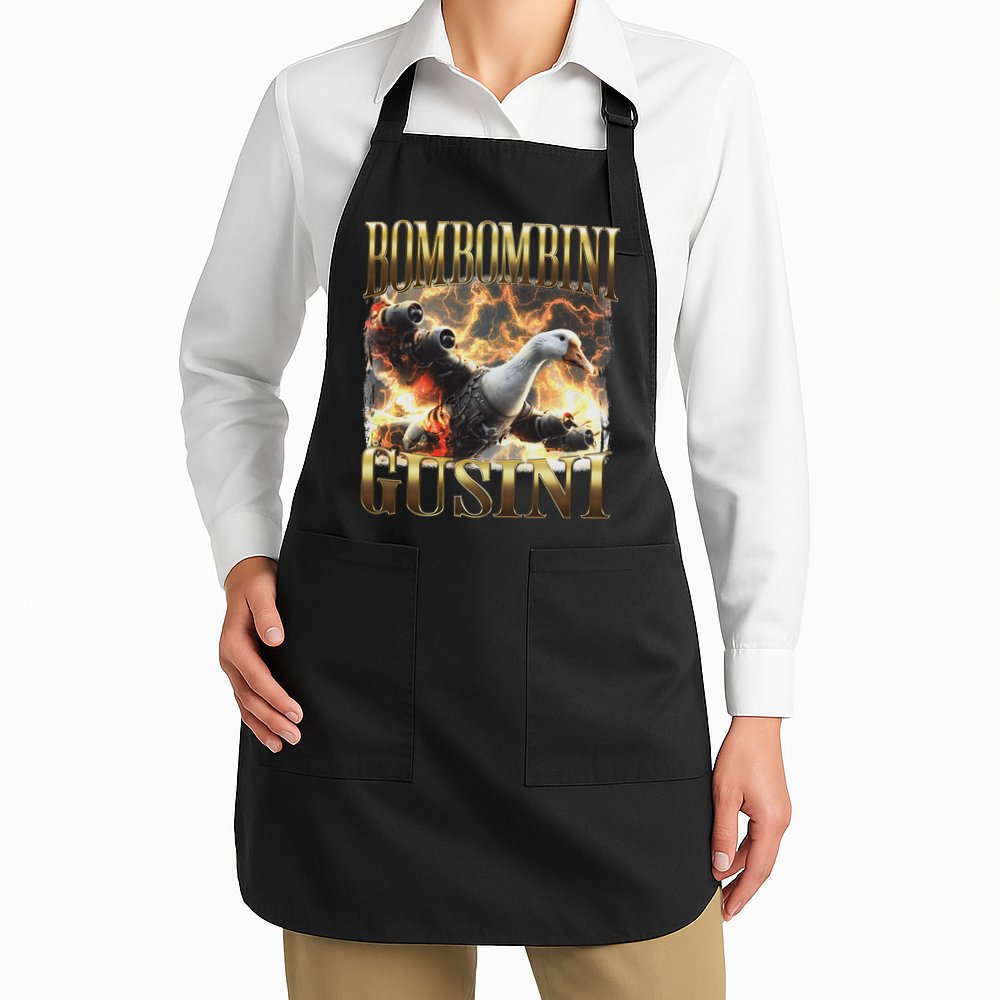 Bombombini Gusini Funny Italian Brainrot Meme Bootleg Apron