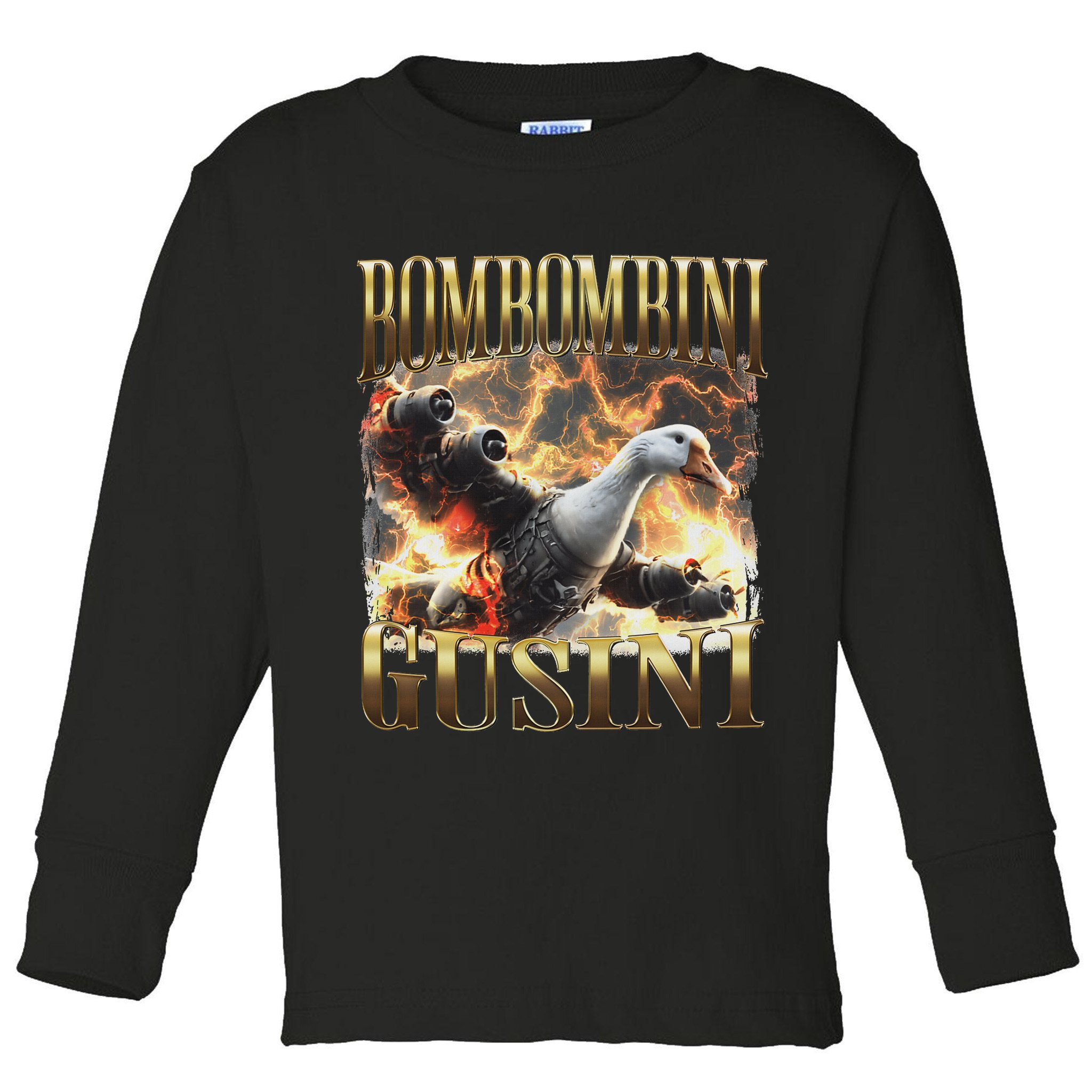Bombombini Gusini Funny Italian Brainrot Meme Bootleg Toddler Long Sleeve Shirt