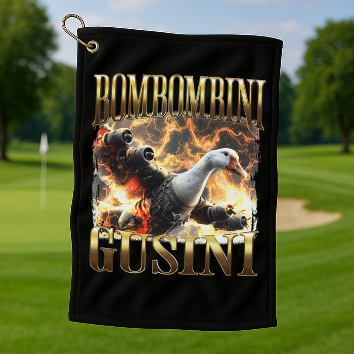 Bombombini Gusini Funny Italian Brainrot Meme Bootleg Golf Towel