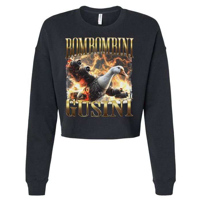 Bombombini Gusini Funny Italian Brainrot Meme Bootleg Cropped Pullover Crew