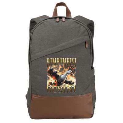 Bombombini Gusini Funny Italian Brainrot Meme Bootleg Cotton Canvas Backpack