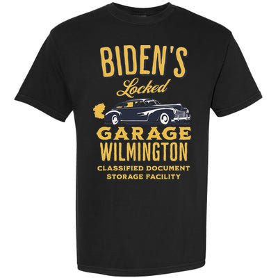 Biden's Garage Funny Anti-Biden Political Joke Garage Sign  Garment-Dyed Heavyweight T-Shirt