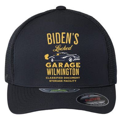 Biden's Garage Funny Anti-Biden Political Joke Garage Sign  Flexfit Unipanel Trucker Cap